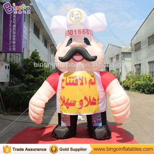 Customized 10 feet tall big inflatable cook promotional 3m high airblown chef for decoration toys