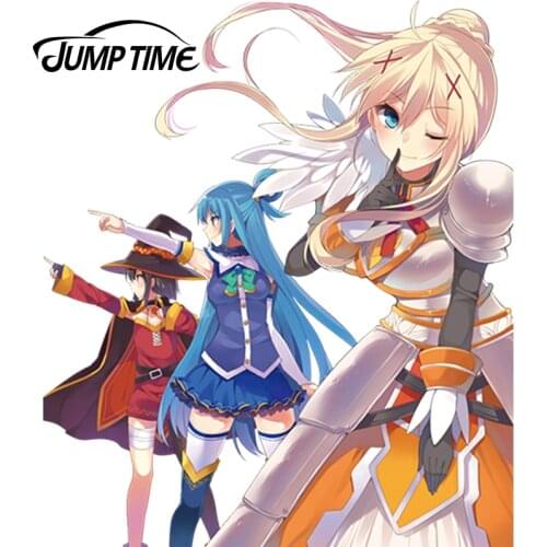JumpTime 13cm x 11.1cm Cute Anime Kono Subarashii Sekai ni Shukufuku wo! Vinyl Wrap Sexy Beauty Warrior Decal Car Stickers