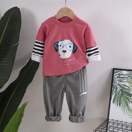 2Pcs Boys Girls Autumn Clothing Set 2021 Casual Sport Long Sleeves Tops Pants 2Pcs Suit for Kids Clothes Toddler Baby Outfits
