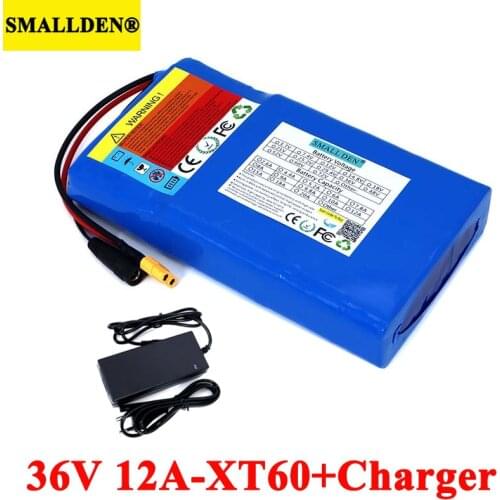 36V 12Ah Lithium Battery Pack 18650 12000mAh High rate 20A BMS for Balancing scooter E-bike lawn mower with 42V 2A Charger