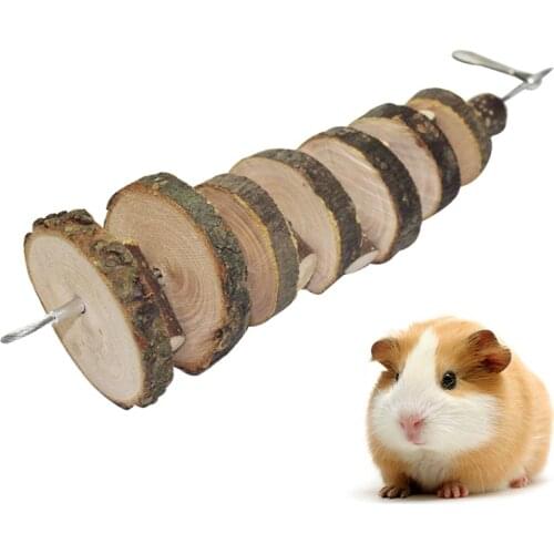 Small Metal Hook Hamster Chew Sticks Twigs For Pet Wood Rabbit Guinea Pig Parrots Toys Good For Teeth Hanging Style Toys