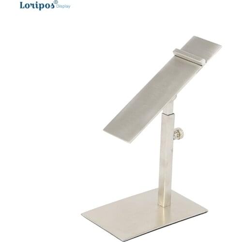 Matte Silvery Stainless Steel Metal Shoes Rack Shoe Riser Display Stand for Store Window Display Table Desk Top Organizer