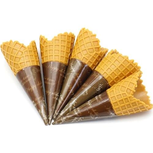 10Pcs 3D Simulation Ice Cream Cone Resin Cabochon Decoration Crafts Miniature Fake Food DIY Embellishments for Scrapbooking