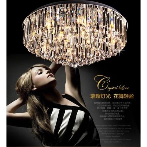 Fashion stainless steel led Chandeliers round led lamps K9 crystal chandelier/droplight High-power E14 led lustre light pendant