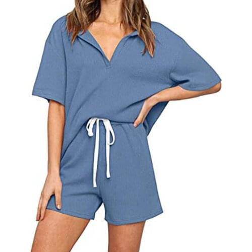 Fashion Women Sports Tracksuit Two Piece Set Summer O Neck Tee Tops And Biker Shorts Drawstring Bottom Suit Outfit Streetwear