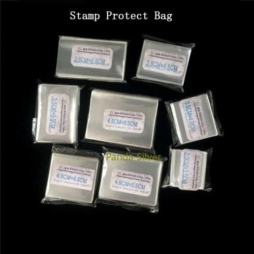 Set 8 Bundles Stamp Protect Bags, 8 Different Size for Stamp Collect, Shell Sleeves Holder Polymer Bags, Protect Stamp Banknote