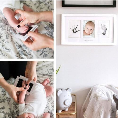 Baby Care Non-Toxic Baby Handprint Footprint Imprint Kit Baby Souvenirs Casting Newborn Footprint Ink Pad Infant Clay Toy Gifts