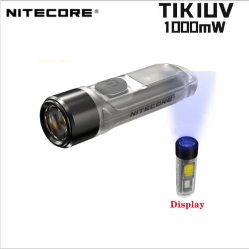 NITECORE TIKI UV Keychain Light 1000mw With 2x Auxiliary High CRI White LEDs Rechargeable Mini UV Flashlight