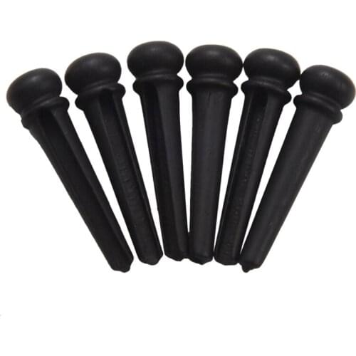 New 6 Pcs Guitar Family Natural Ebony Folk Acoustic Guitar Bridge Pins