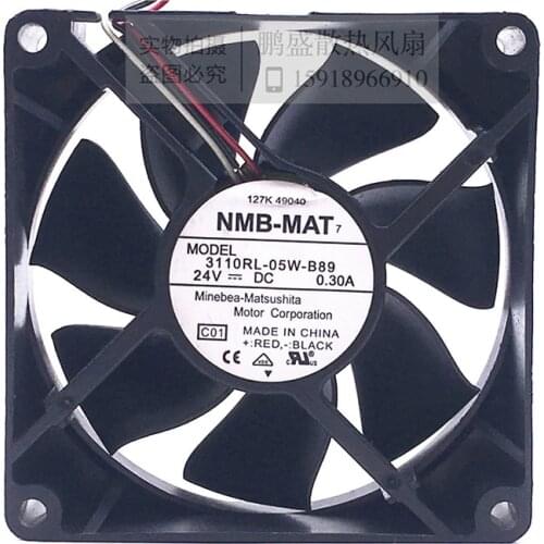 New original NMB 3110RL-05W-B89 8025 24V 0.3A 8cm chassis power inverter cooling fan