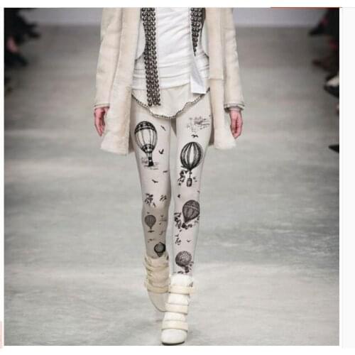 Wholesale! 140D thick velvet punk hot air balloon printing pantyhose