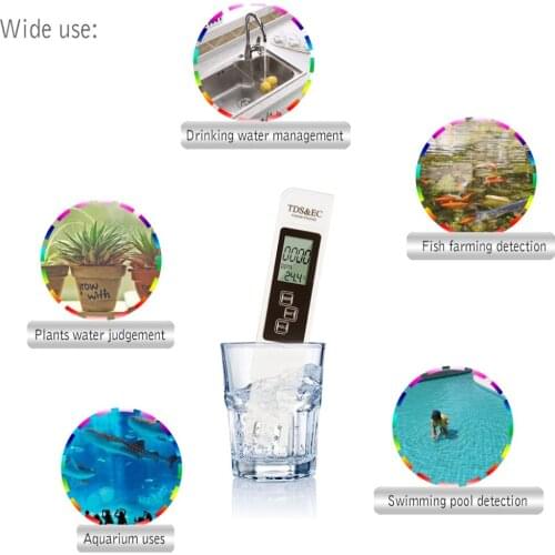 PH Meter 2pcs/lot Digital LCD TDS Meter EC Water Quality Tester Meter Pen LCD Monitor Aquarium Pool Analyzer