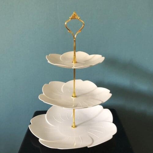 Tray 3 Tier Plastic Cake Stand Afternoon Tea Wedding Plates Party Tableware New Bakeware Cake Shop Three Layer Cake Rack Plateau