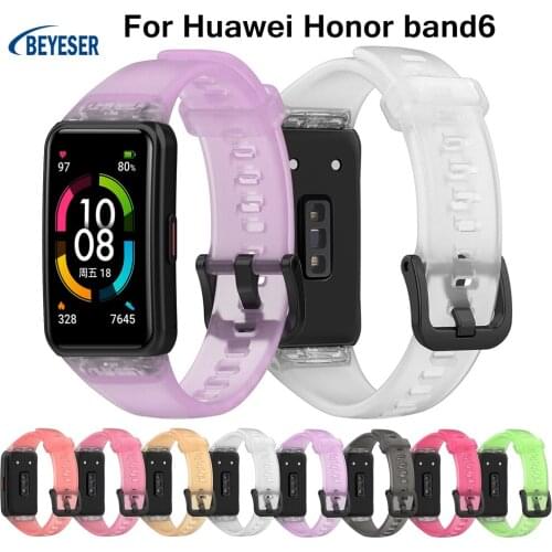 Transparent TPU Soft Silicone Strap For Honor Band 6 Smart Wristband Replacement Watchband For Hauwei Band6 New