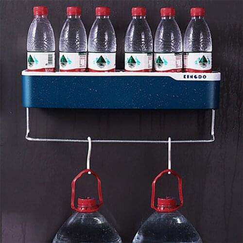 Storage Rack Organizer Multifunctional Seamless Non-perforated Wall-mounted Rack Hook Towel Bar Kitchen Bathroom Drain Storage