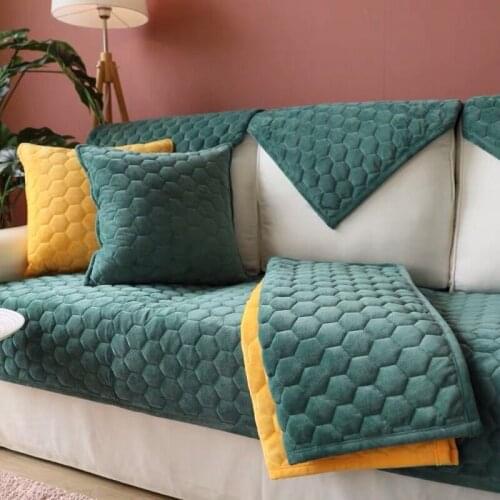 Super soft crystal velvet thicken warm sofa cushion plush sofa cover Sofa towel customize sectional sofa solid color slipcover