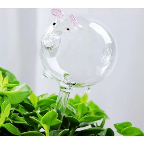 Glass Plant Flowers Water Feeder Automatic Self Watering Devices Bird Mushroom Rose Design Plant Waterer