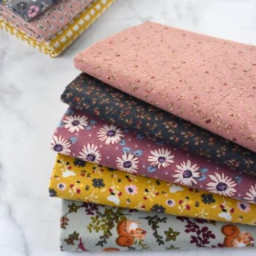 Thicken Sanding Printed Fabric Cotton Twill Bed Sheet Fabric Childrens Clothing Tablecloth Summer Dress Fabric Suede Fabric