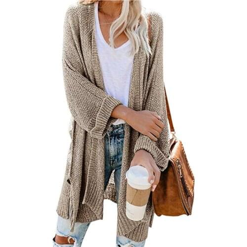 Female cardigan Sweater Women Solid Split Long cardigan Female Long Sleeve Sweater Coat Streetwear Loose Sweater cardigans