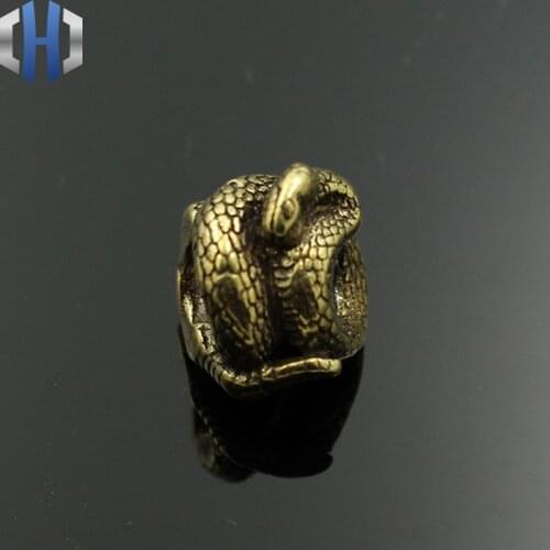 Snake Brass Knife Beads Umbrella Rope DIY EDC Lanyard Paracord Bead