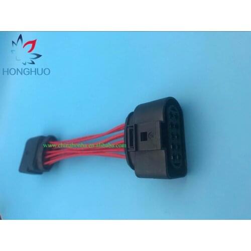 10 Pin Male & Female Headlight Plug Headlamp Connector With Pigtail 1J0973835 1J0973735