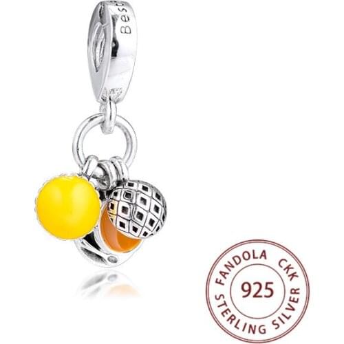 100% 925 Sterling Silver Egg Tart, Milk Tea & Pineapple Bun Charms Beads for Jewelry Making Fits Europe Bracelet Argent Bijoux