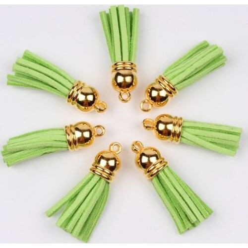 20pcs 35mm Green Velvet Tassel Key Tassels/Jewelry accessories/Jewelry findings/earrings Pendants/ Garments Accessories