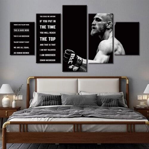 5 Piece Canvas Paintings Framework HD Prints Pictures Conor Mcgregor Famous Person Poster Home Decor Wall Art