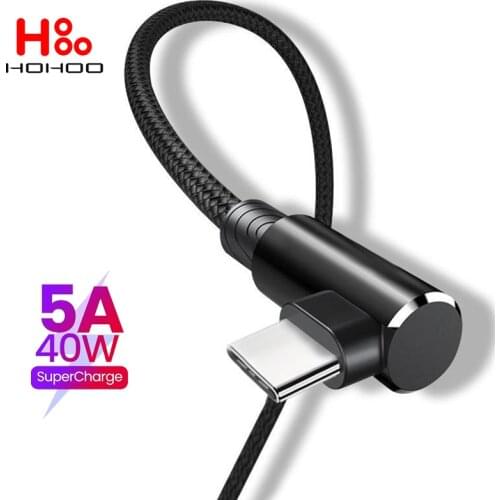 5A USB Fast Charging Cable For Xiaomi Redmi Note 7 8 Pro 8A 6a Type c Cable For Huawei P40 P30 Lite Pro Type C 90 Degree Cable