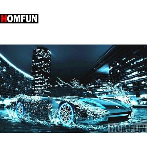 HOMFUN Full Square/Round Drill 5D DIY Diamond Painting "Car scenery" Embroidery Cross Stitch 5D Home Decor A15875