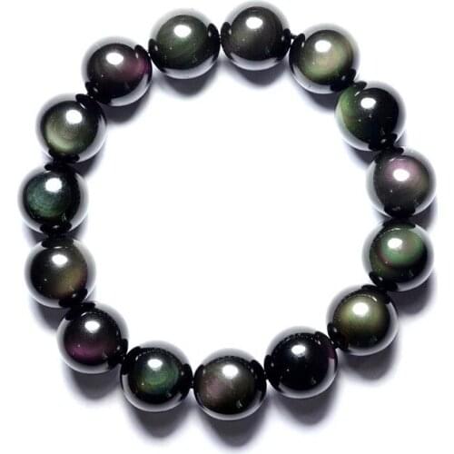 Rainbow obsidian bracelet natural stones and crystals healing stones fine Fashion Jewelry