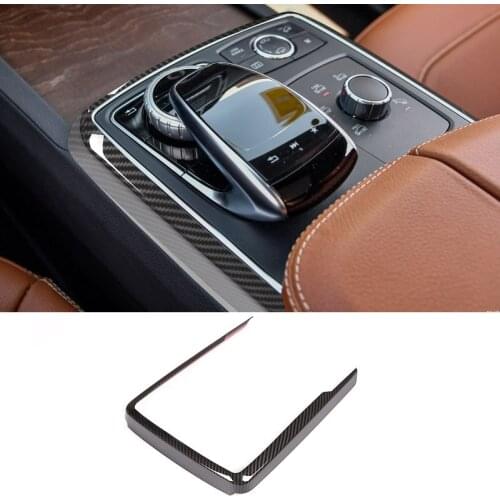 Carbon Fiber ABS Central Control Multimedia Mode Decoration Frame Trim For Mercedes Benz GLE GLS ML GL Class W166 2013-2019