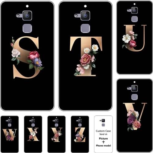 Flower 26 English Name Letters Initial Case For ASUS Zenfone 3 Max ZC520TL 5.2" For ASUS peg ASUS 3 X008D Soft Silicone Cover