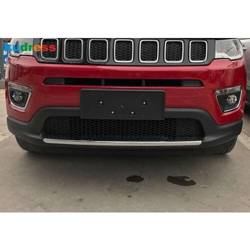 For Jeep Compass 2017 2018 2019 2020 ABS Chrome Front Bumper Cover Trim Decoration Molding Strip Car Styling Accessoreis