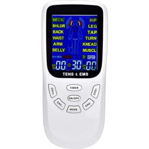 TENS Physiotherapy Body Massager Dual Channel Ems Acupuncture Electroestimulador 4 Electrode Pads for Pain Relief Pulse Massage