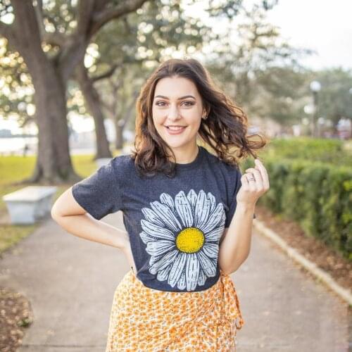 Funny Floral Printing Women Shirt Plant Lady Gifts Female Sunflower Casual Short Sleeve T-shirt Woman Flower of Life Tee