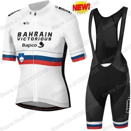 Suit 2021 Bahrain Victorious Cycling Jersey Set Summer Men Slovenian Champion Clothing Road Bike Bicycle Bib Shorts Ropa Maillot
