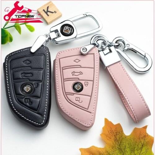 Leather Car Key Bag Remote Fob Cover Case Protector For BMW 1 2 3 4 5 6 7 Series X1 X3 X4 X5 X6 F30 F34 F10 F07 F20 G30 F15 F16