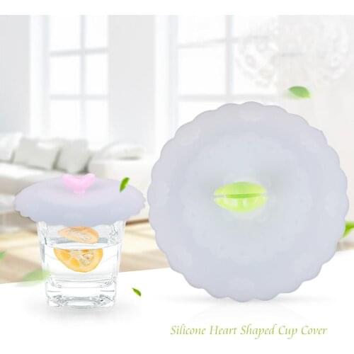 Silicone Cup Cover Cute Heart-shaped Can Clip Spoon Cup Lid 10.5 Cm Silicone Seal Dust-proof Cover For Glass Ceramic Plastic
