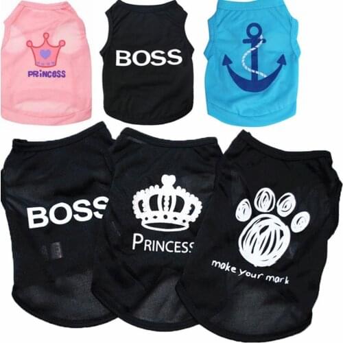 2019 New Printed Summer Pet Tshirt Puppy Dog Clothes Pet Cat Vest Cotton T Shirt Pug Apparel Costumes Dog Clothes For Small Dogs