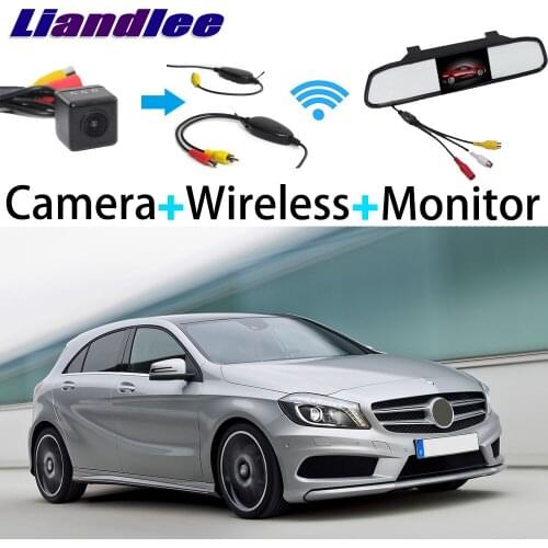 Liandlee For Mercedes Benz A Class MB W176 3 in1 Special Rear View Reversing Camera + Wireless Receiver + Mirror Monitor DIY