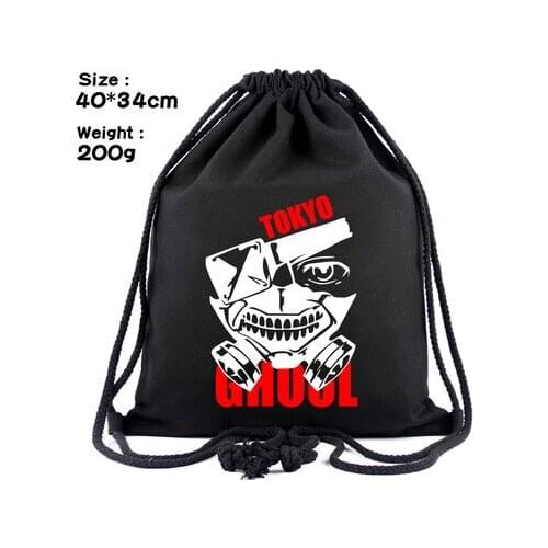 LISM Tokyo Ghoul Canvas Backpacks Anime Drawstring Backpack Casual Bags Knapsack Unisex New