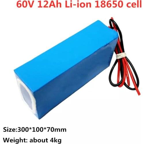 GTK 60V 12Ah Li-ion 18650 cell 16S5P High Power Rechargeable Battery Pack for 350W 750W Electric Scooter + 67.2V 2A charger