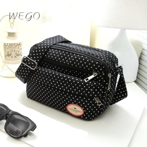 Fashion Polka Dot Multicolor Printed Canvas Womens Crossbody Bag Trend Shoulder Bag Nylon Leisure Messenger Bag