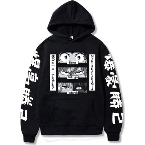 2021 Hot Anime Hoodie Sportswear Cosplay Adult Clothes Deku Shoto Bakugou Eyes Graphic My Hero Academia Hoodie for Men