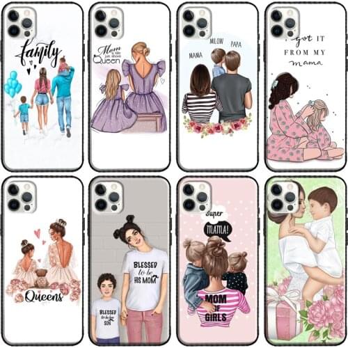 Brown Hair Baby Mom Girl Queen Soft Case For iPhone 11 Pro Max 12 mini X XR XS MAX 6 6S 7 8 Plus SE 2020 5S Phone Cover