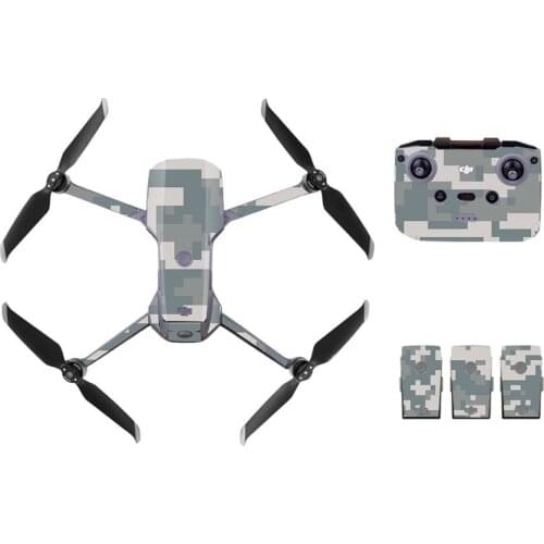 Decal Skin Sticker For DJI Mavic Air 2 Drone + Remote Controller + 3 Batteries Protection Film Cover Camouflage Mosaic Style