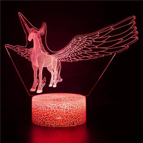 16 color automatic color changing 3D night light for unicorn girl gift Valentines day Christmas birthday gift LED light USB