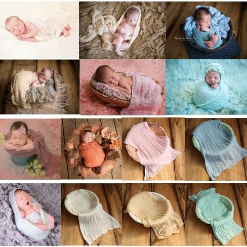 150x40CM Stretch Soft Knit Mohair Baby Wraps Newborn Photography Props Infant Photo Shoot Accessories Studio Background
