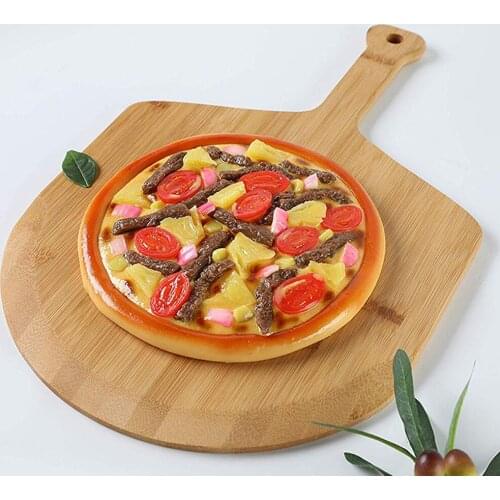 Pizza Tray Pizza Baking Tray Pizza Stone Wood Band With Hand Steak Tableware Cutting Board Platter Pizza Cake Bakeware Tools